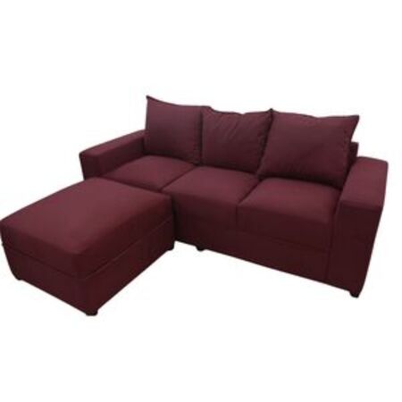 Sillon Milan tres cuerpos con camastro color Bordo