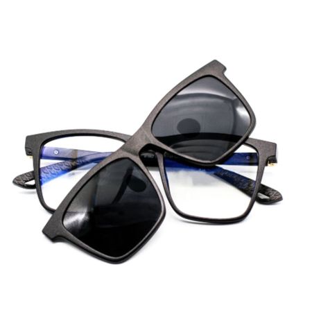Lentes de Sol Clip On Chiaroscuro Cinzia Blue Block Polarizados Policarbonato