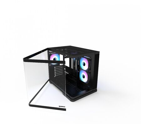 Gabinete Gamer Raidmax Infinita i630 Black ATX Fishtank Curved Glass ARGB