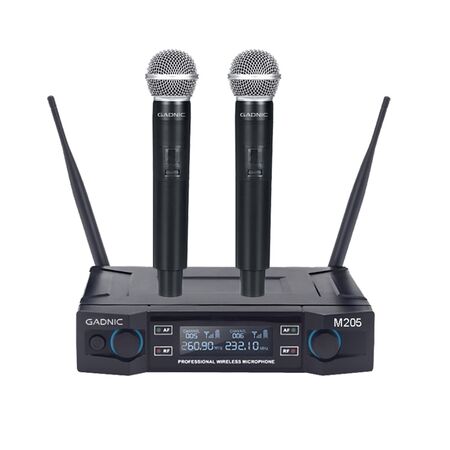 Micrófono Gadnic Inalámbrico Profesional de Mano 100mts 2CH 2Mic