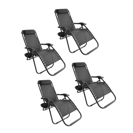 Combo x4 Reposera Plegable Gravedad Cero WAGGS Reclinable