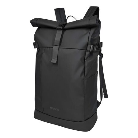 Mochila Kossok Sirium Impermeable Urbana Amplia Reforzada Color Negro Diseno De La Tela Liso
