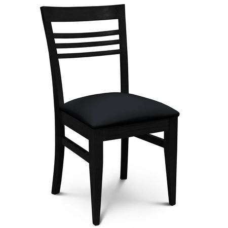 Silla de Comedor Murano Tapizado Inka Negro lustre Wengue Espacity