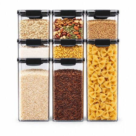 Set Capia De 8 Frascos Contenedores Herméticos Apilables Aptos Heladera 