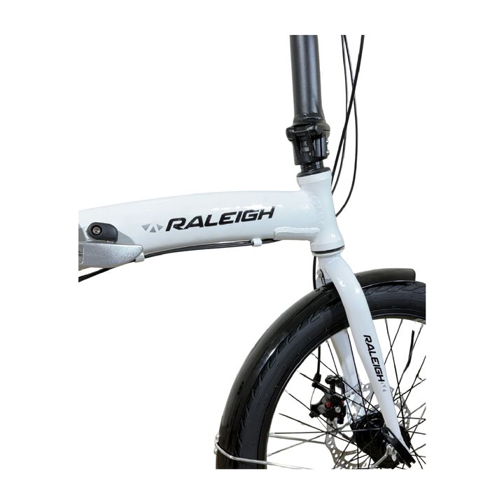 Bicicleta Plegable Raleigh Curve / Blanco / Cuadro de aluminio / Frenos a disco mecanico / 6Vel. / Rodado 20". - Vista 3