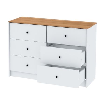 Cómoda Cajonera Dormitorio 6 Cajones Centro Estant CM122BLP