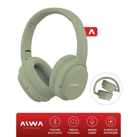 Auricular Headset Aiwa AW-AVB302V Bluetooth Plegable 8hs