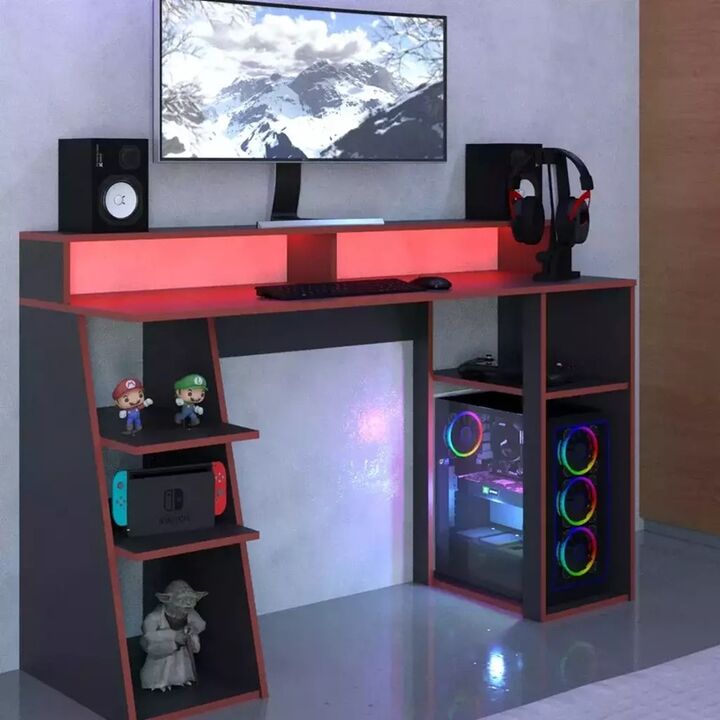 Escritorio Negro/Rojo Fiplasto Estilo Gamer ES0009 - Vista 2
