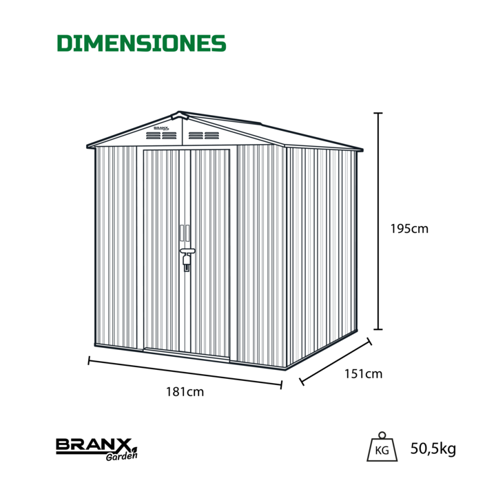 Cobertizo Branx Fortex Caseta Deposito Galpon Exterior - Vista 3