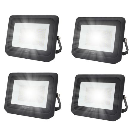 Kit x4 de Reflectores Led Blanco 100W Exteriores Alta Potencia 6500k