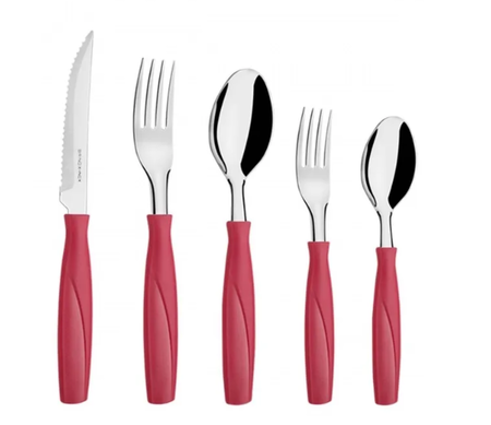 Juego De Cubiertos 30 Piezas -Rojo Brinox 6000/758