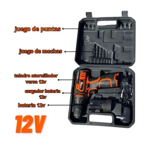 Taladro Inalambrico 20mm Versa Max Kstcd0229 12v Con Mechas Negro/naranja - Vista 4