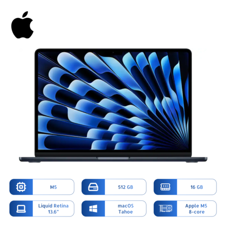 Apple Macbook Air M5 512gb Ssd 16gb Ram 13.6 Pulg Midnight
