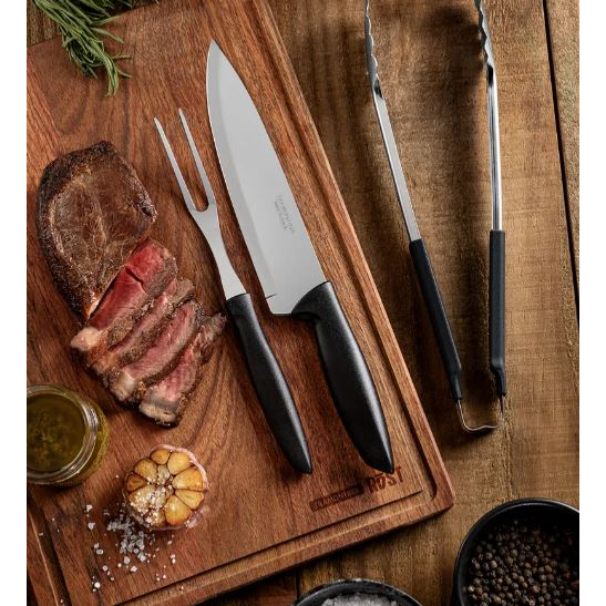 Set 3 Piezas Asado Tramontina Afa Pinza, Cuchillo y Tenedor - Vista 2