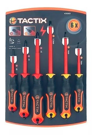 Juego de destornilladores x 6 pzs Tactix ( Tx205601)