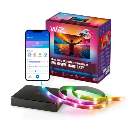 Sync Box Wiz HDMI TV 55-65” Con Tira LED RGBIC 4K Smart
