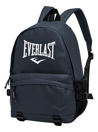 Mochila Everlast Urbana Cuero Microperforado Porta Notebook Azul