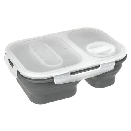 Lunchera Vianda Taper Hermetico Silicona Plegable 2 divisiones Aston