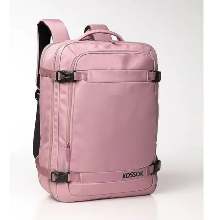 Mochila Kossok Porter Viaje Carry On Porta Notebook Viral Rosa Liso