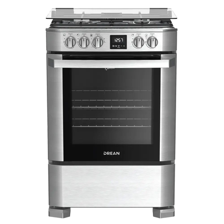 Cocina a Gas Drean 60cm Inoxidable Luz Encendido Timer Tapa Grill CD6009EI