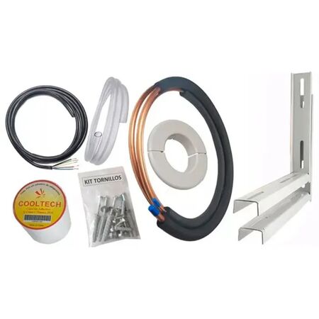 Kit de Instalacion para Aires Acondicionados Split Cano 1/4" y 1/2" 3 Metros Con Mensulas
