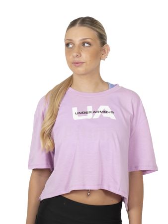 Remera Under Armour Boxy Crop Mujer Moda Rosa
