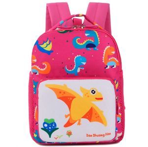 Mochila Escolar Rosa Gadnic Dinosaurios Para Niños 