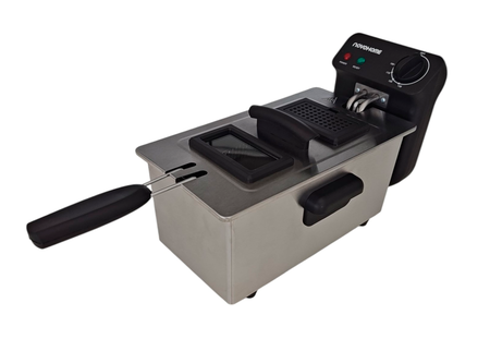 Freidora Eléctrica de Aceite 3 Lts Novohome 2000W Acero Inox