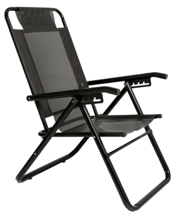 Reposera Plegable Descansar 80040 Black Caño Aluminio 5 Posiciones