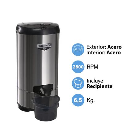 Secarropas Kohinoor 6.5 Kg Acero Inox A-665