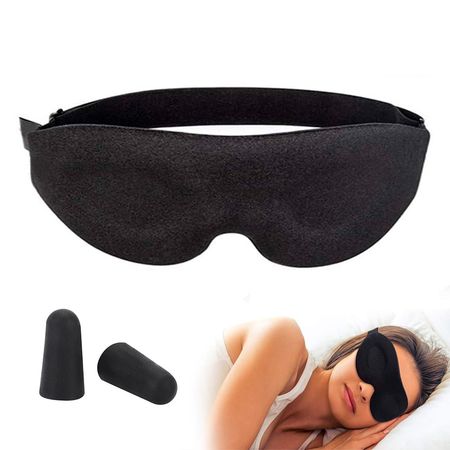 Antifaz Mascara Para Dormir Memory Foam + Tapones de Oído