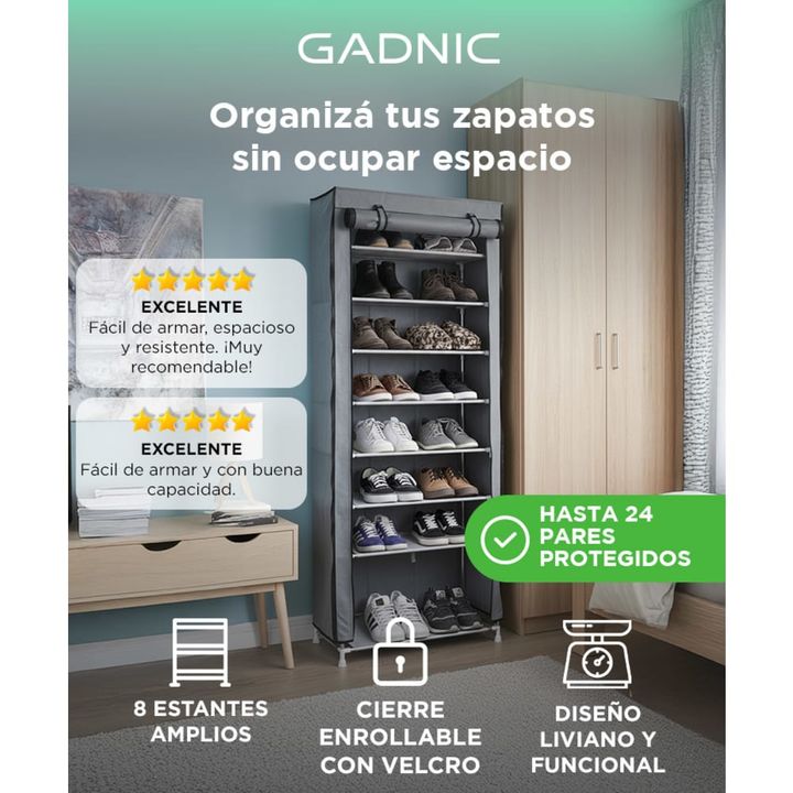 Zapatero Gadnic Rack Botinero Organizador de Calzado 8 Niveles 24 Pares - Vista 2
