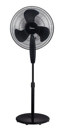 Ventilador De Pie Midea 18  Negro Con 3 Palas De Plástico.