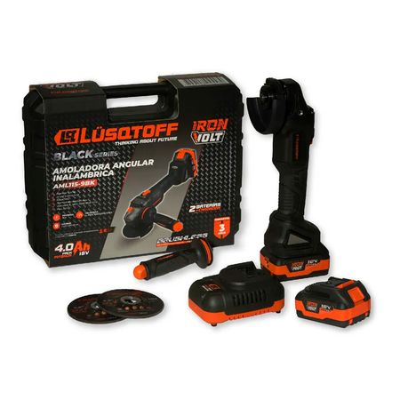 Amoladora Inalámbrica Lüsqtoff AML115-9BK + Maletín + Kit