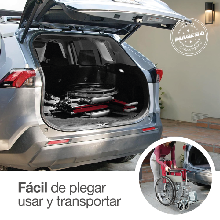 Silla De Ruedas Apoyabrazos Fijos Plegable JL808 - Vista 3