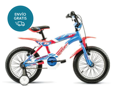 Bicicleta Raleigh MXR16 / Rojo/Azul / Frenos V-Brake / 1Vel. / Cuadro de aluminio / Rodado 16"
