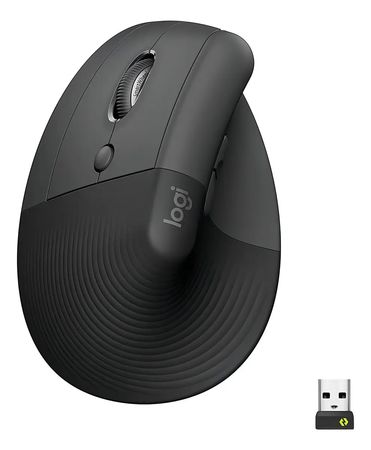 Mouse Logitech Lift Vertical Ergonómico Para Zurdos Negro