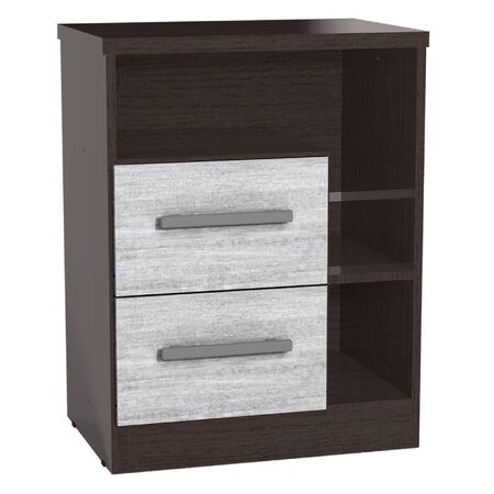 MESA DE LUZ ORLANDI WV 114 PREMIUM - WENGUE/VENECIA, 2 CAJONES REVERSIBLES