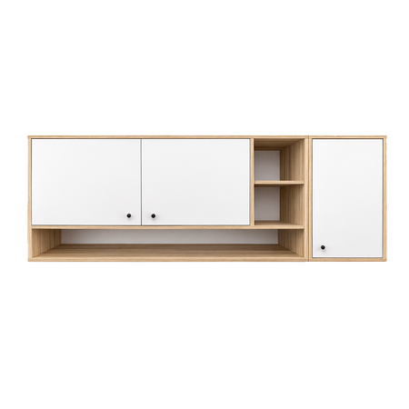 ALACENA DE COCINA MODERNA DE 160 CM MADERA BLANCO ESPECIERO