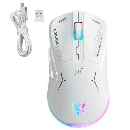 Mouse Gamer Onikuma CW917 Luces RGB (Blanco)