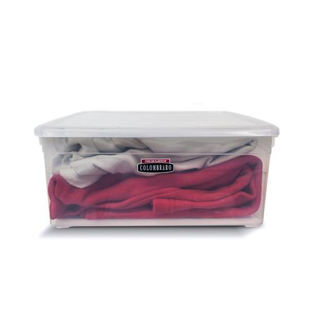 Caja Plástica Apilable Colbox Con Tapa 17lts Transparente - Colombraro