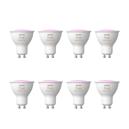 Pack X8 Philips Hue Lampara Dicroica Gu10 4.2w Bluetooth Rgb