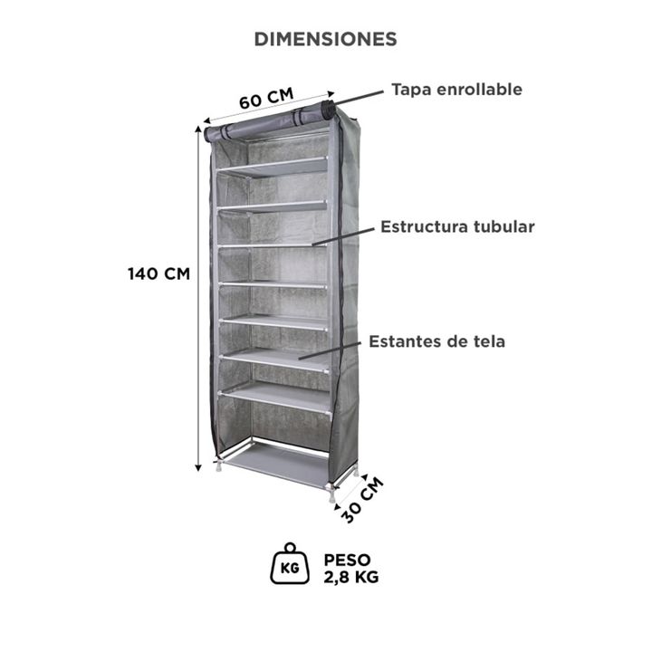 Zapatero Gadnic Rack Botinero Organizador de Calzado 8 Niveles 24 Pares - Vista 5