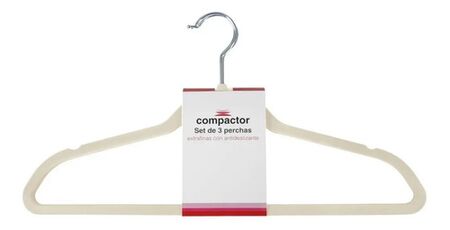 Set X 60 Perchas Terciopelo Ultralivianas Beige 