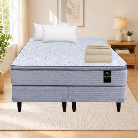 Colchon + Sommier King Koil Kensington King 200x200 + Almohadas + Sabanas