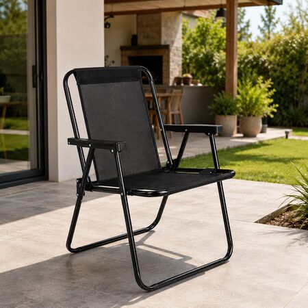 Silla Deco Black plegable para jardín, playa y exterior