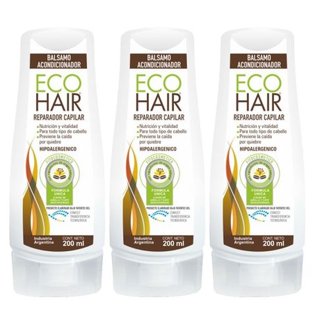 Balsamo Acondicionador Eco Hair Control Anticaida 3 X 200ml