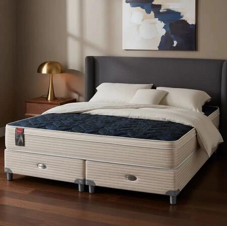 Sommier y Colchón Resortes Springwall MCB-115 160 x 200 X 24  + NVO BOX 23cm (G25115160200)