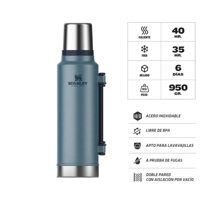 Termo Clasico 1.4 Lts. Stanley Asa Plegable- Lake 10-08999-045 - Vista 3