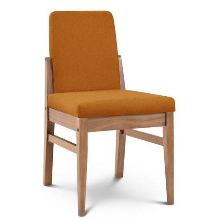 Silla de Comedor Baku Tapizado Sunny Mostaza lustre Abedul Espacity